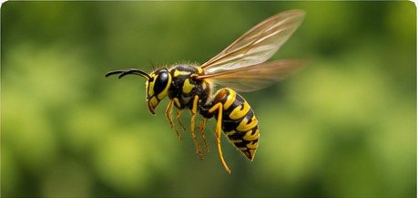 Yellow jacket in flight